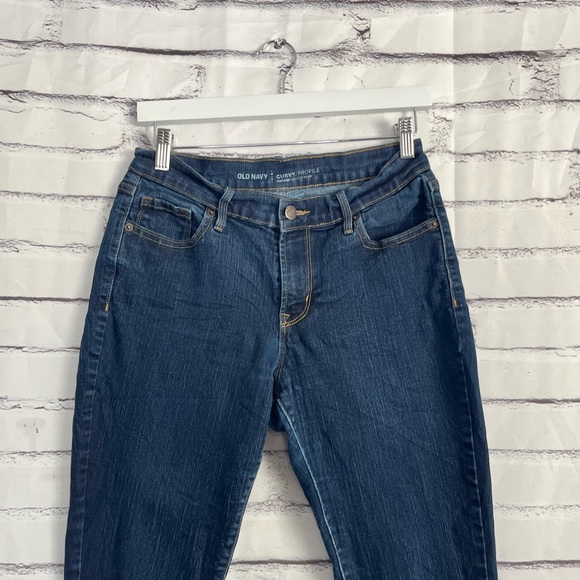 Old Navy Curvy Profile Jeans Women’s 8 Short Dark Wash Mid Rise Skinny Fit Denim - Picture 6 of 16